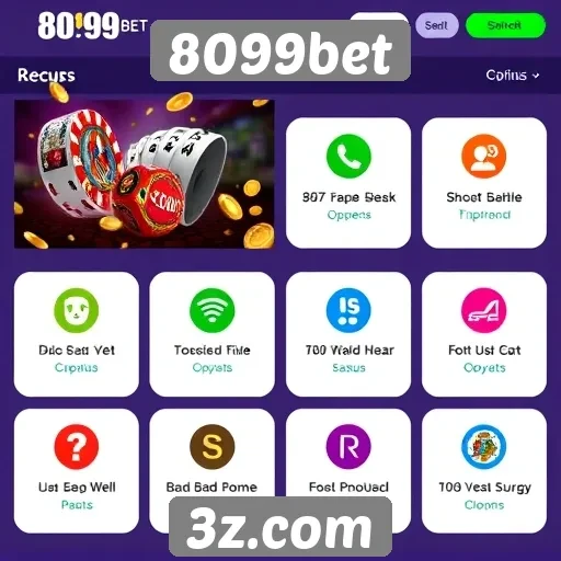 Principais recursos do site de jogos 8099bet
